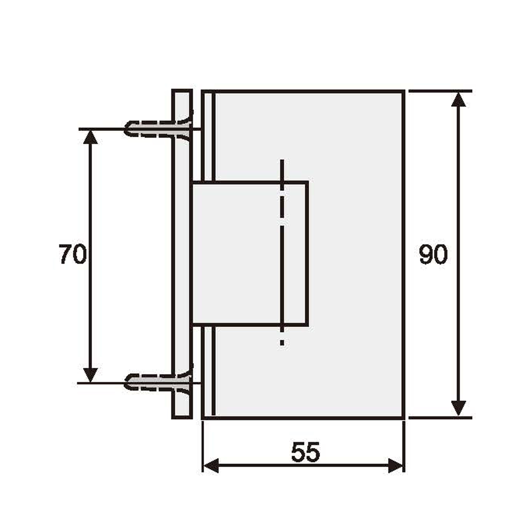 Shower Door Hinge Glass-Wall 90° - Image 2