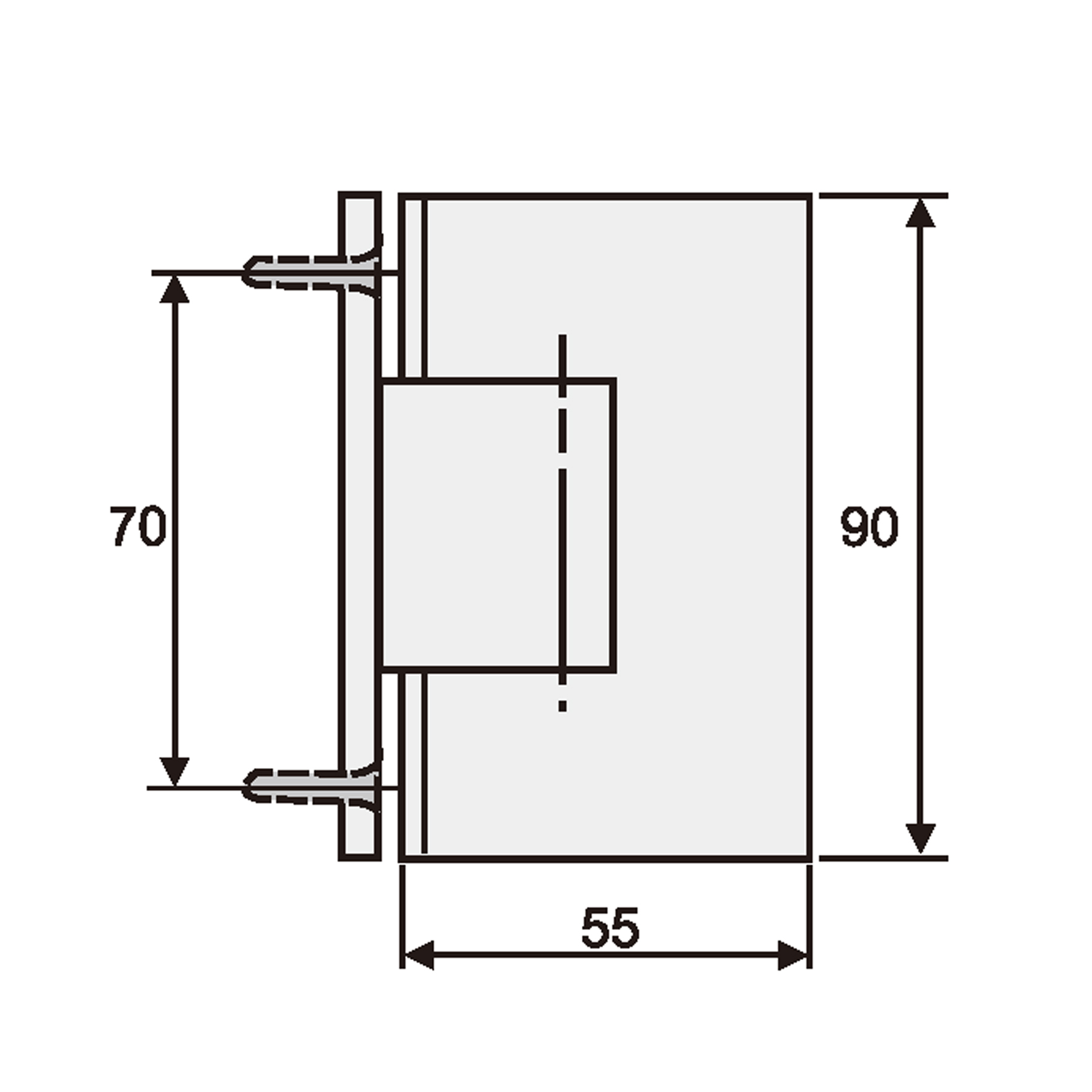 Shower Door Hinge Glass-Wall 90° - Image 5