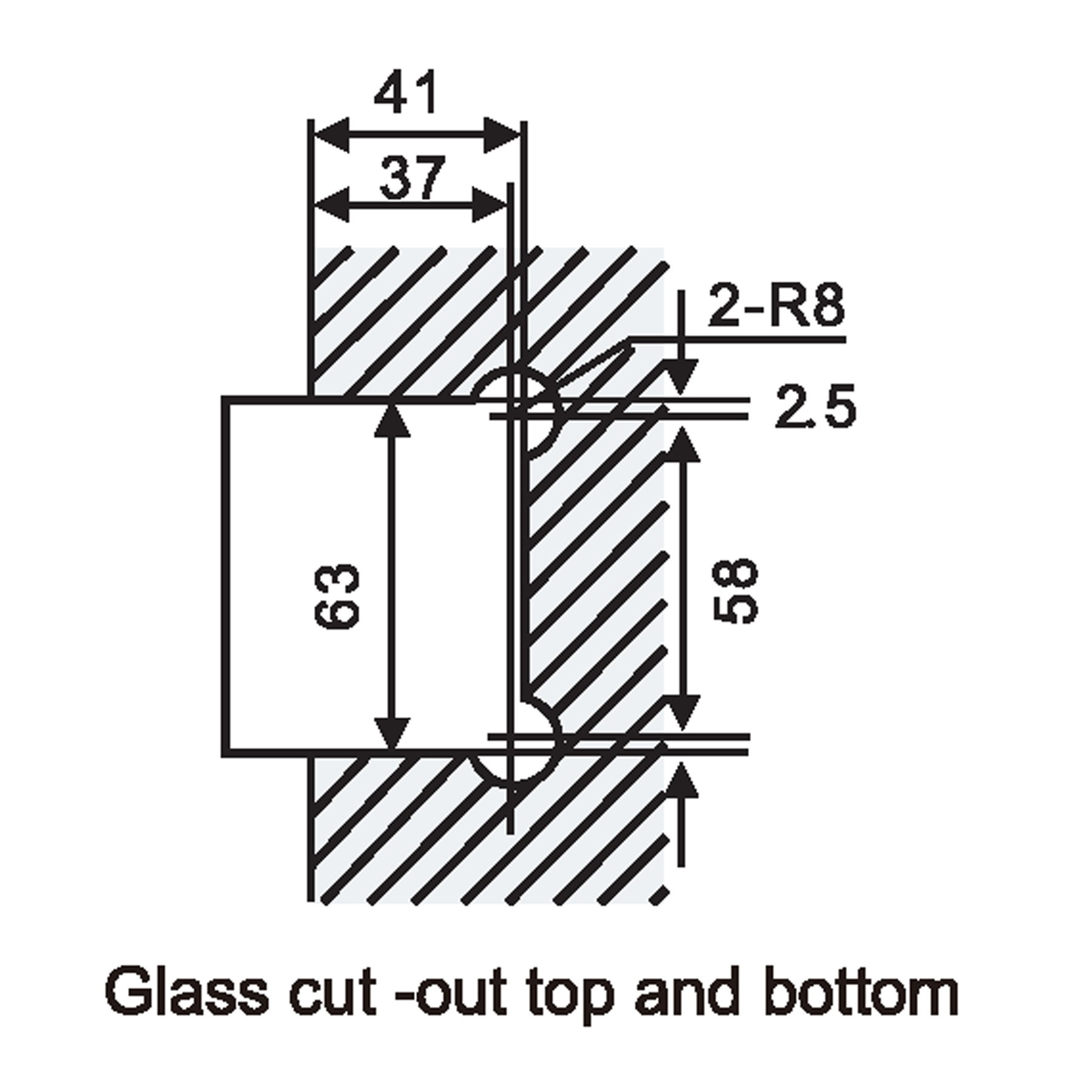 Shower Door Hinge Glass-Wall 90° - Image 4