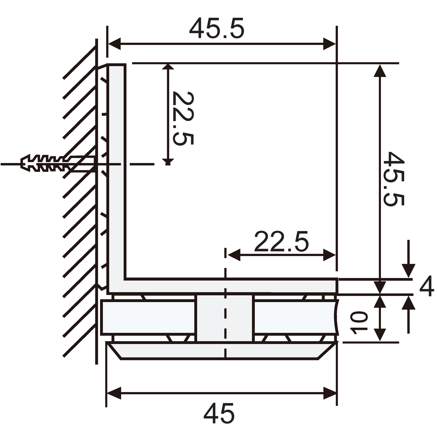 Glass Clamp Glass-Wall 90° For Pentagonal Shower Enclosures - Image 4