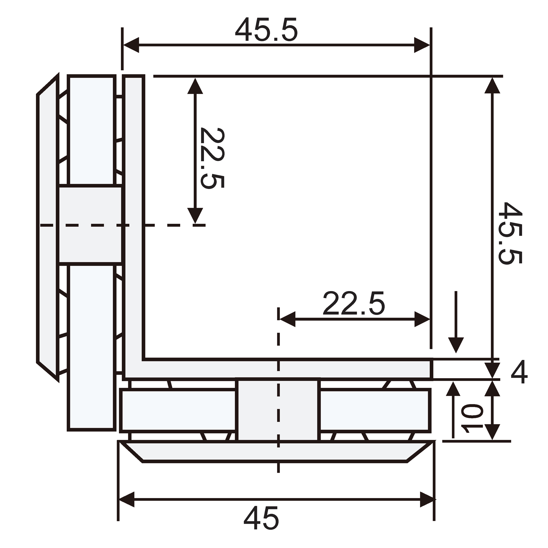 Glass Clamp Glass-Glass 90° For Shower Enclosures - Image 2