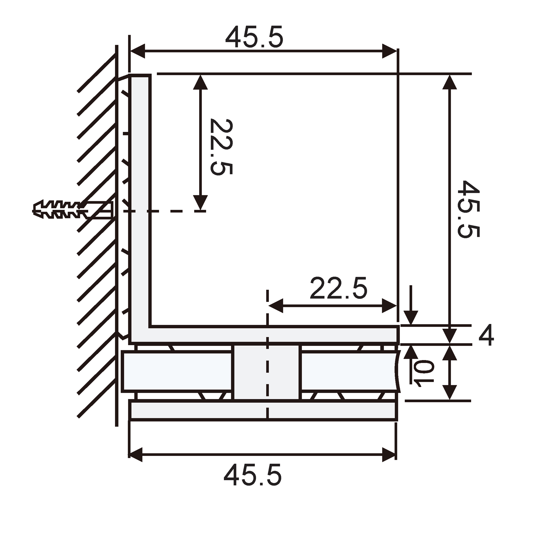 Glass Clamp Glass-Wall 90° For Pentagonal Shower Enclosures - Image 2