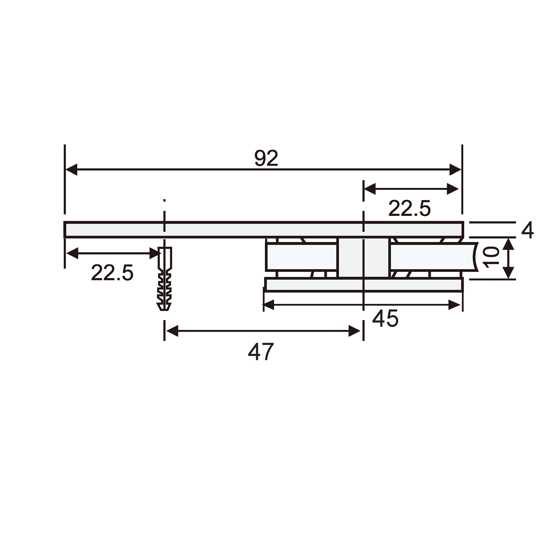 Glass Clamp Glass-Wall 180° For Shower Enclosures - Image 3
