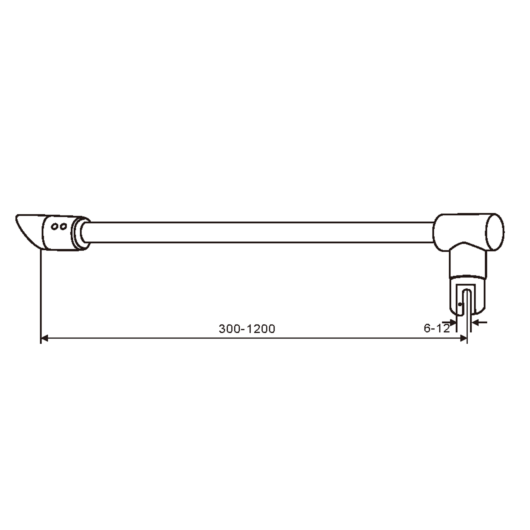 Shower Support Bar For Pentagonal Shower Enclosures (Wall-to-Glass) - Image 3