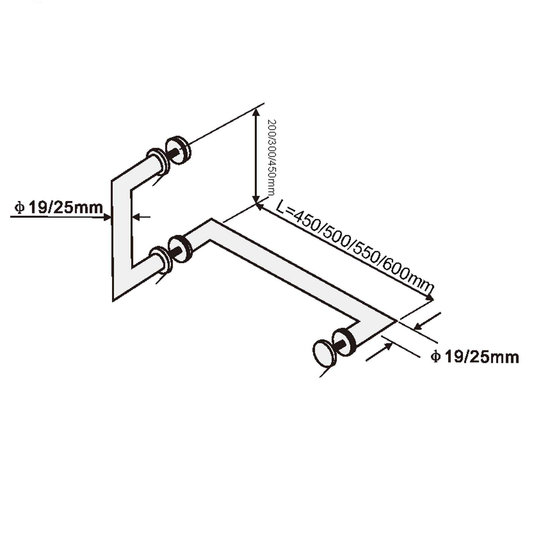 Shower Door Handle and Towel Bar Combo - Image 2