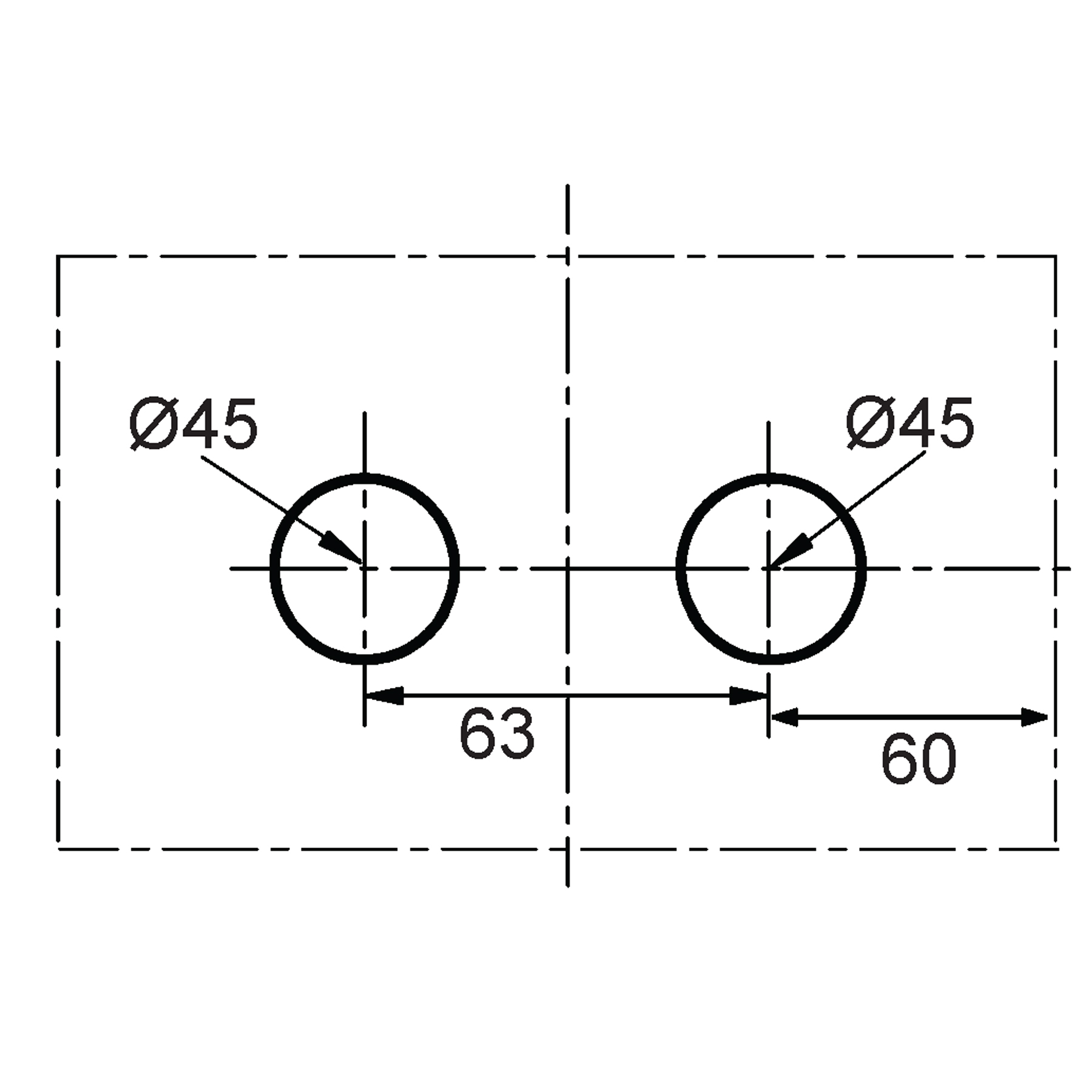Glass door lock case with profile cylinder hole (without handle) - Image 2