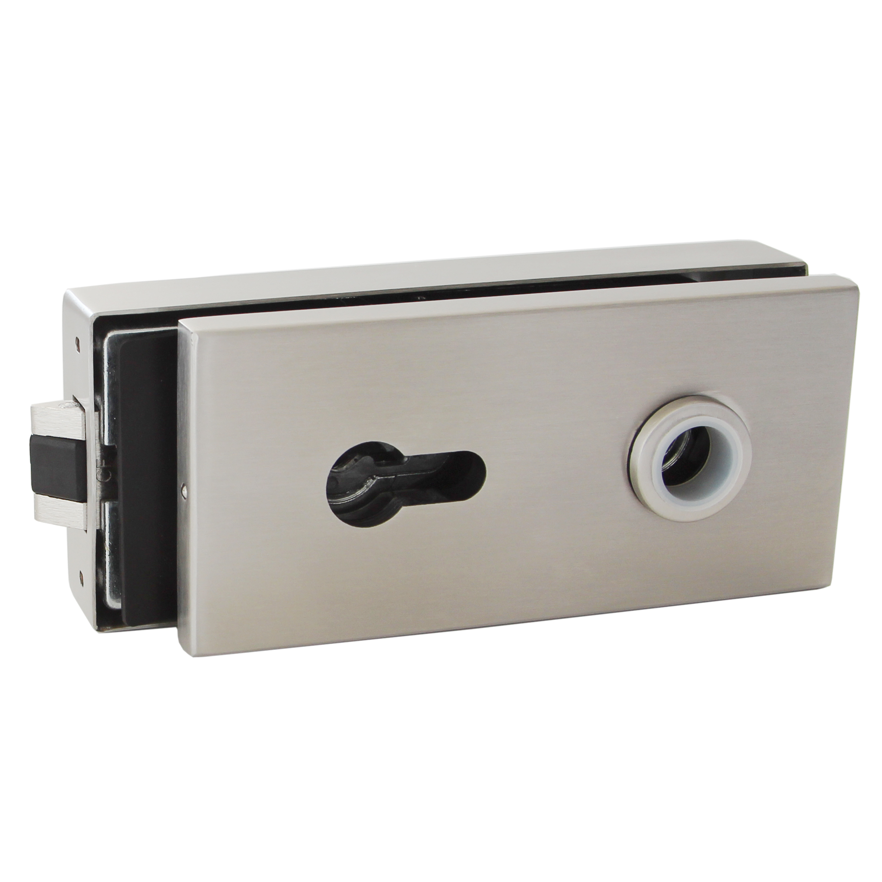 Glass door lock case with profile cylinder hole (without handle)