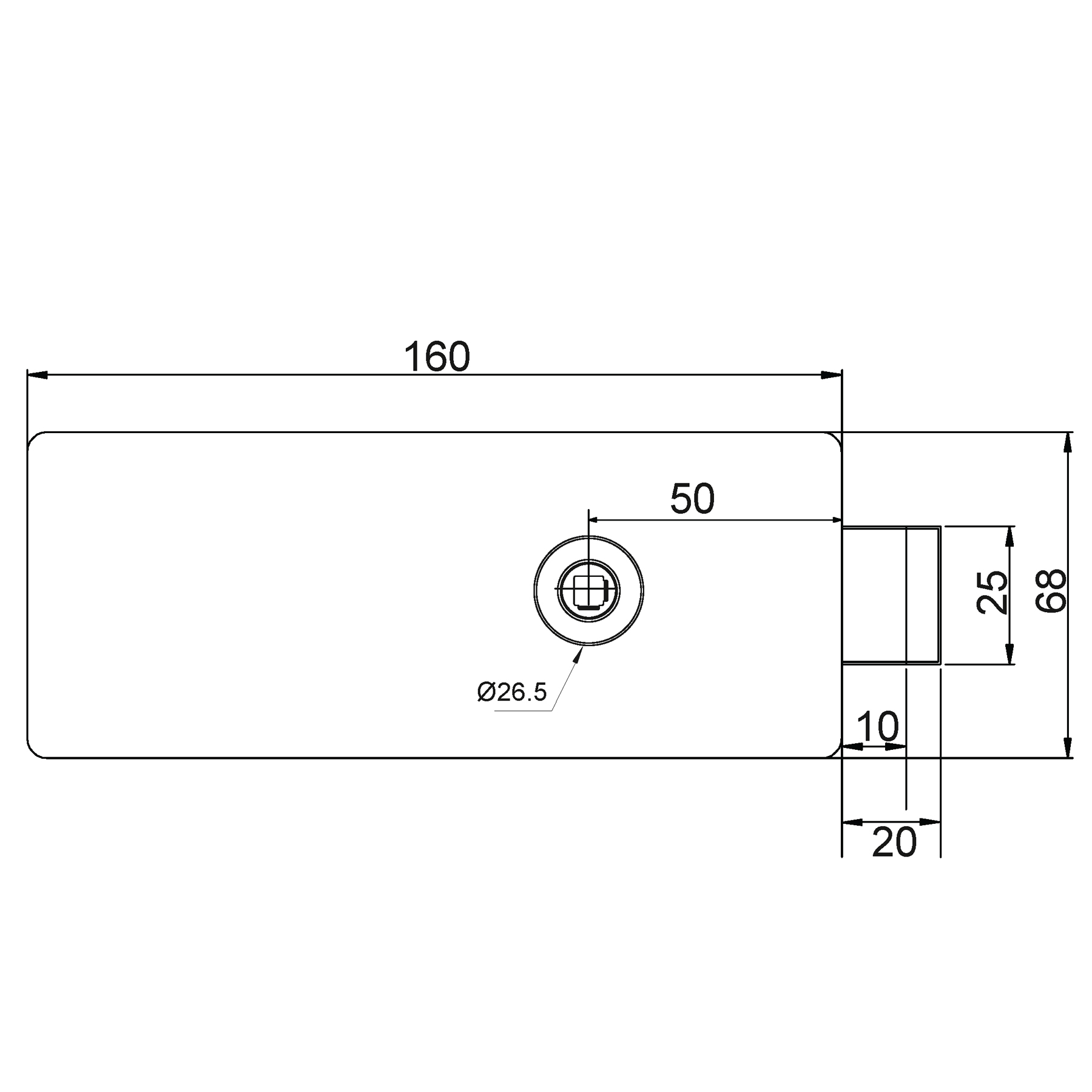 Glass door lock case UV (without handle) - Image 2