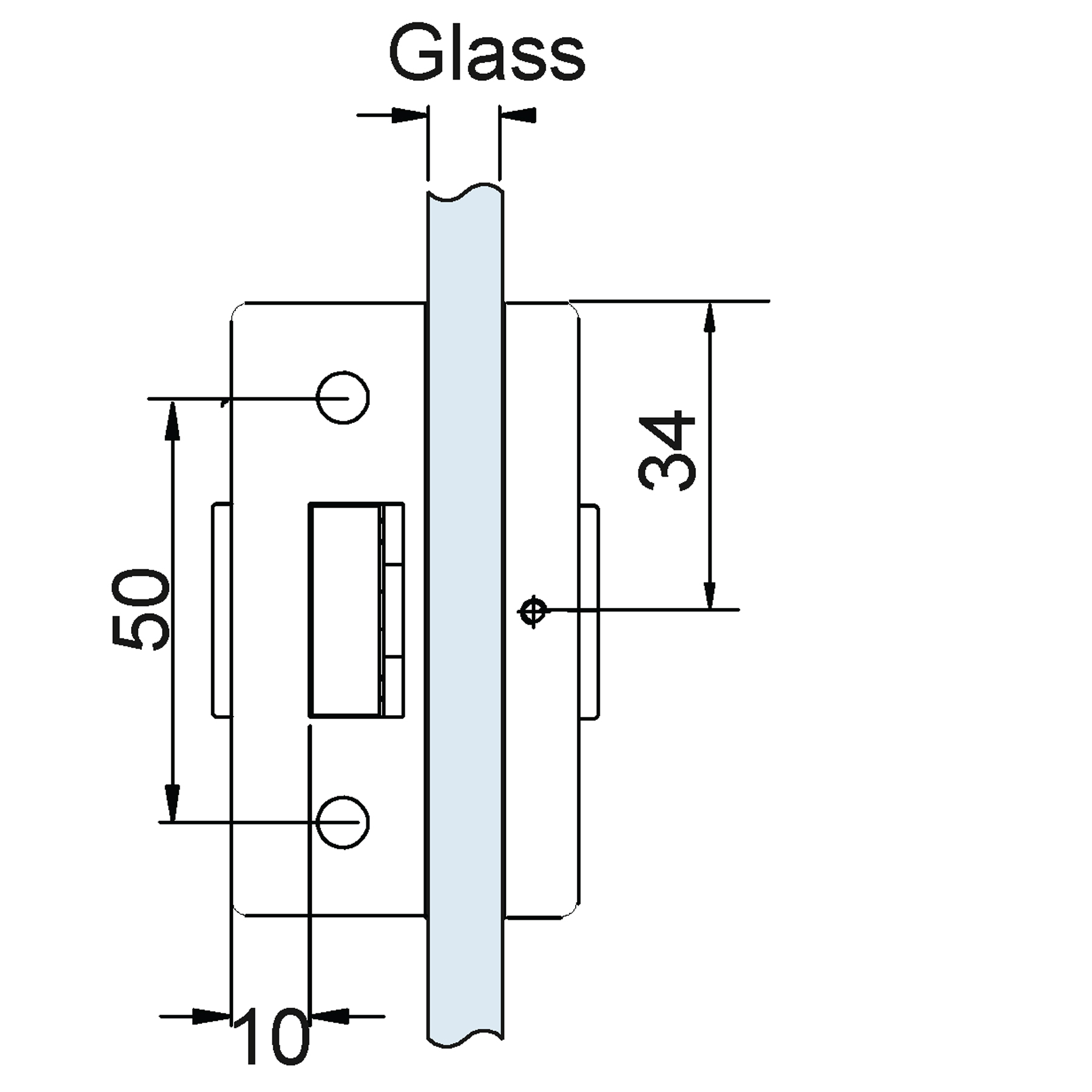 Glass door lock case UV (without handle) - Image 3