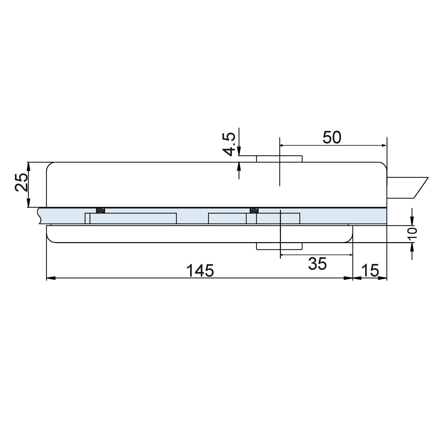 Glass door lock case UV (without handle) - Image 4