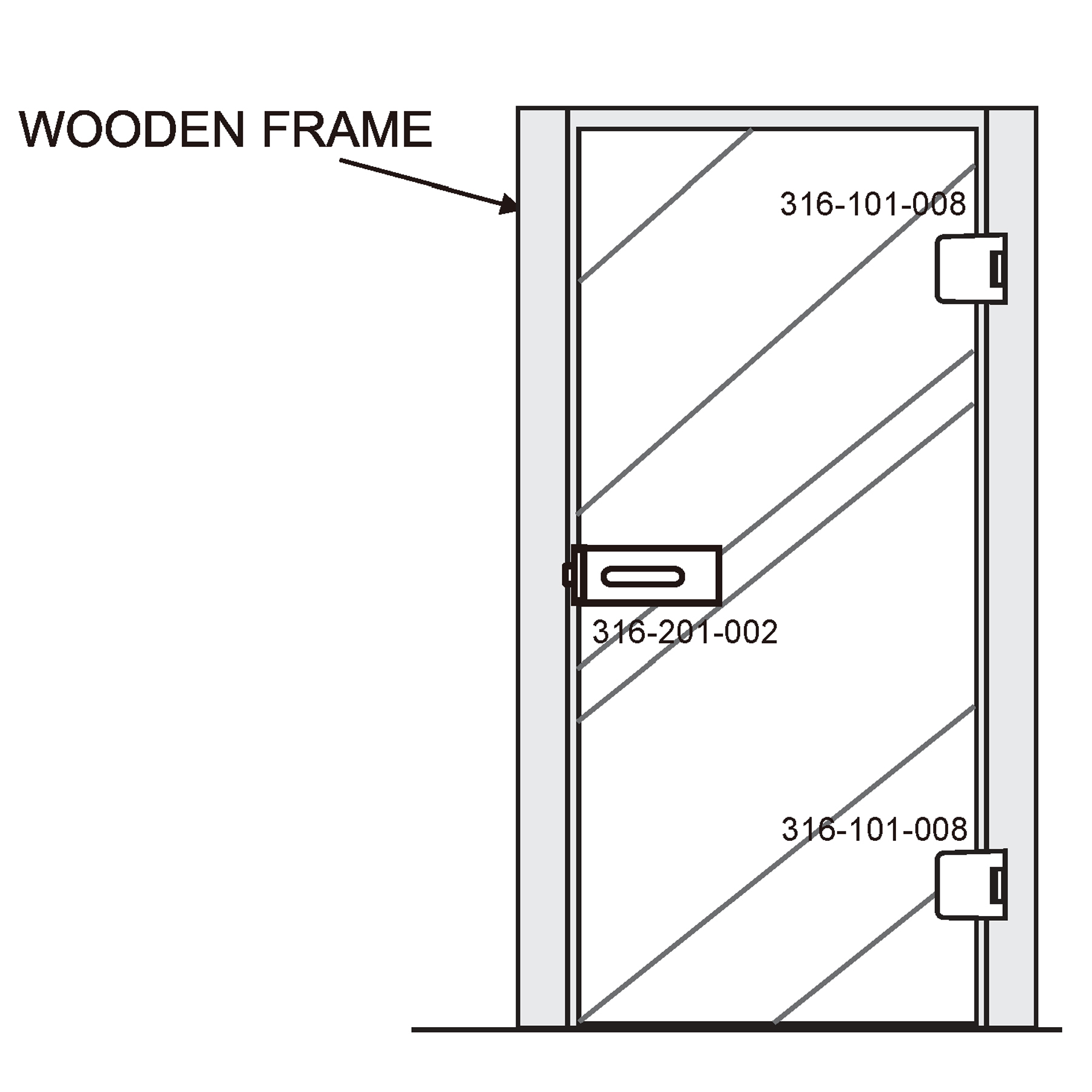 Glass door lock case UV (without handle) - Image 6