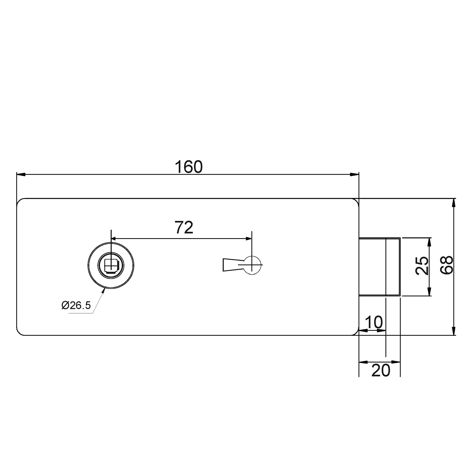 Glass door lock case with buntbart (without handle) - Image 5