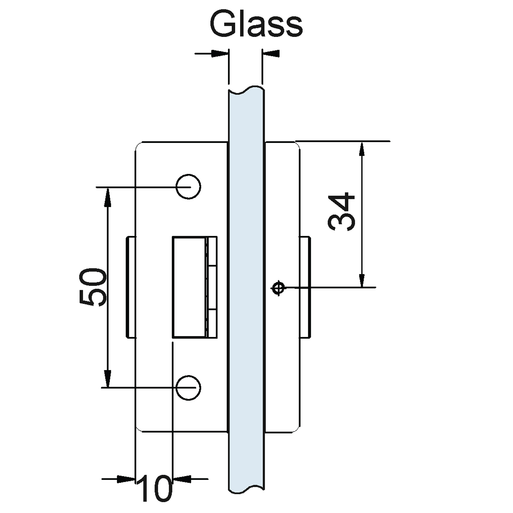 Glass door lock case with buntbart (without handle) - Image 6
