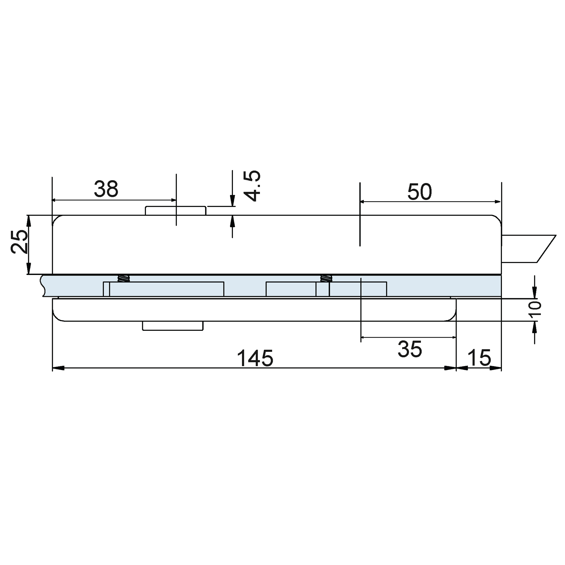 Glass door lock case with buntbart (without handle) - Image 2