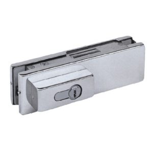 Glass Door Corner Patch Lock with square bolt (with profile cylinder)